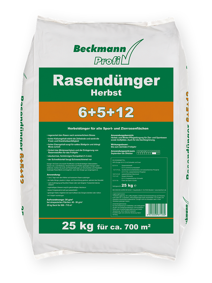 Beckmann Profi Rasendünger Herbst 6+5+12